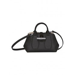 Women Longchamp Roseau Xs Handbag with Crossbody Strap Black